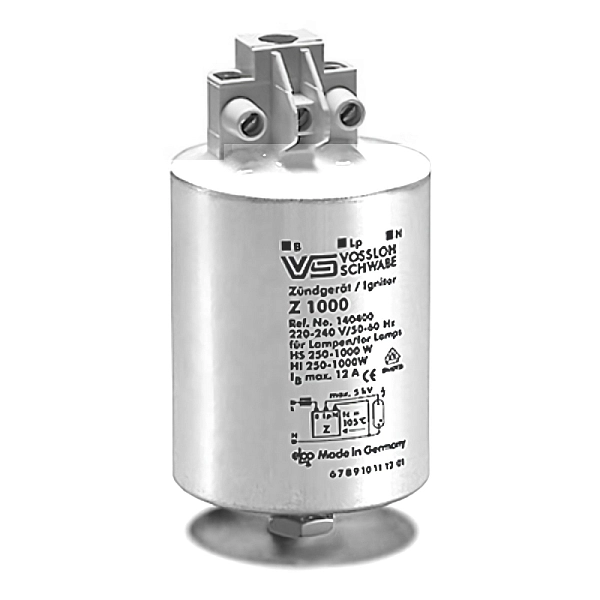 ИЗУ 250-1000W 220-240V 12А 4-5kV для метгал/натр, d50х78 (Z1000S) 140430 в каталоге ЮгКабель