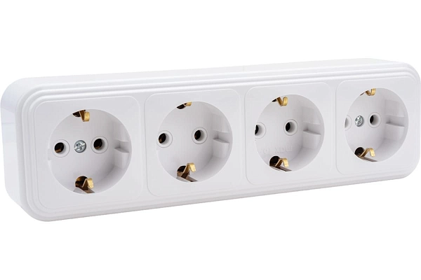 Розетка ОП 4-м с з/к (белый) RA 16-466-Б Брест 39703 Розетка ОП 4-м с з/к (белый) RA 16-466-Б Брест 39703 в каталоге ЮгКабель