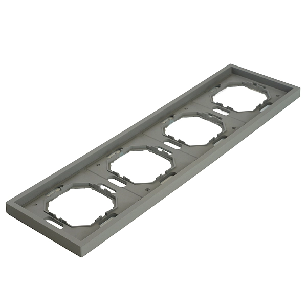 Рамка 4-местная (платиново-серый) soft touch Эмили 49965 в каталоге ЮгКабель