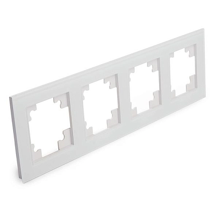 Рамка горизонтальная 4-местная, стекло серия Катрин, GFR00-7004-01, белый 39257 в наличии по выгодной цене. Краснодар. ЮГКАБЕЛЬ.