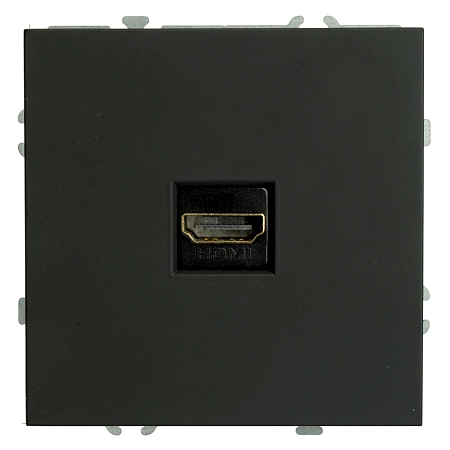 Розетка СП HDMI 2.0 Type A механизм (черный уголь) soft touch Эмили RST00-5118-05 50171