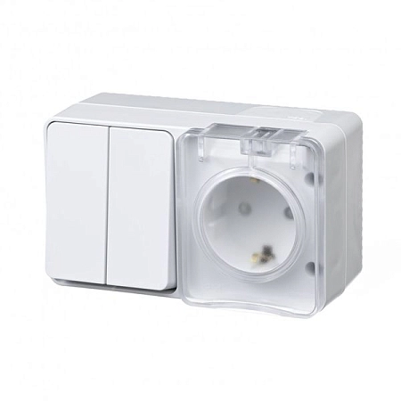 Блок ОП розетка 16А 250В с заземл. защ. шторки   2-кл. выключатель 10А IP54 бел. Profi54 ATN540174 в наличии по выгодной цене. Краснодар. ЮГКАБЕЛЬ.