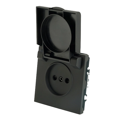 Розетка СП 1-м без з/к с крышкой с шторк. механизм IP42 (черный уголь) soft touch Эмили RST16-5113-0 49852 в наличии по выгодной цене. Краснодар. ЮГКАБЕЛЬ.