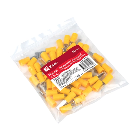 Наконечник НШПИ 2.5-6.0 штыревой плоский (уп 50шт) EKF PROxima nshpi-2.5-6.0 - купить по низкой цене в Краснодаре | ЮгКабель