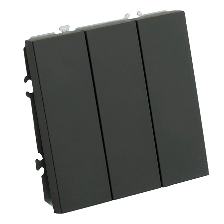 Выключатель СП 3-м механизм (черный уголь) soft touch Эмили RSW10-5108-05 49844 в наличии по выгодной цене. Краснодар. ЮГКАБЕЛЬ.