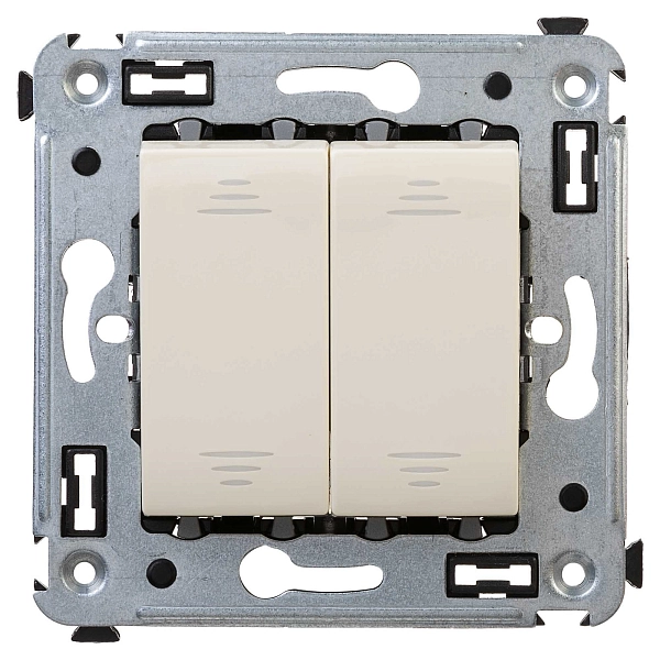 Выключатель двухклавишный в стену, "Avanti", "Ванильная дымка" 4405104 в каталоге ЮгКабель
