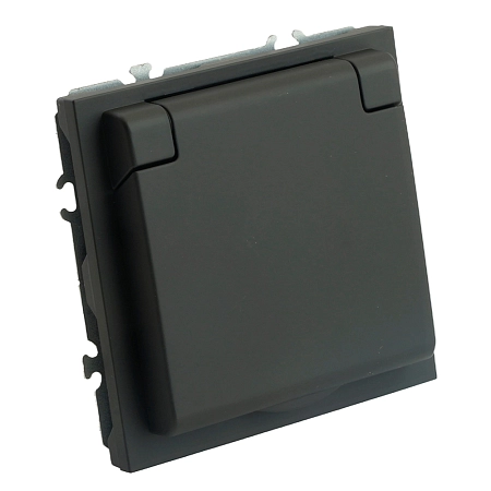 Розетка СП 1-м без з/к с крышкой с шторк. механизм IP42 (черный уголь) soft touch Эмили RST16-5113-0 49852 в наличии по выгодной цене. Краснодар. ЮГКАБЕЛЬ.