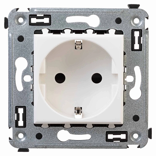 Розетка в стену, 2P E, с з/ш, "Avanti", "Белое облако" 4400003 в каталоге ЮгКабель