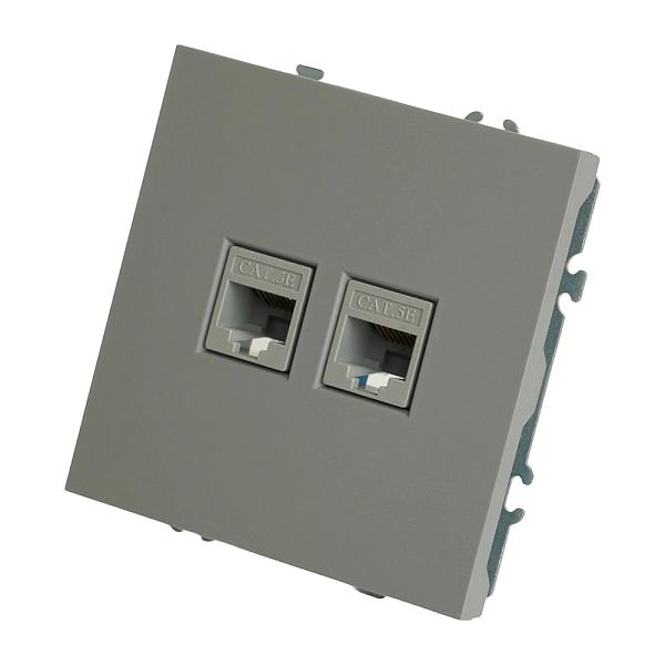 Розетка СП 2-м компьютерная RJ45 UTP механизм (платиново-серый) soft touch Эмили RST00-5111-10 49952 в каталоге ЮгКабель