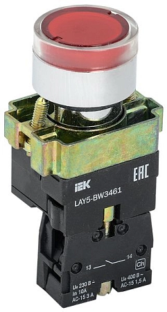 Кнопка управления LAY5-BW3461 с подсветкой красный 1з BBT50-BW-K04
