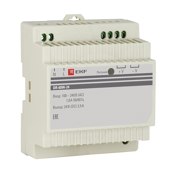 Блок питания 24В DR-60W-24 EKF PROxima dr-60w-24 Блок питания 24В DR-60W-24 EKF PROxima dr-60w-24 в каталоге ЮгКабель