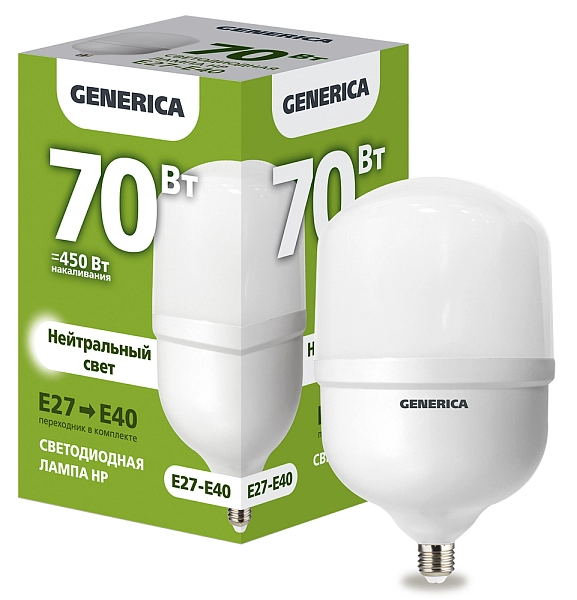 Лампа светодиод. LED   70W 4000К 7000Лм Е27/Е40 15т.ч. HP (254х160) LL-HP-70-230-40-E27-E40-G Лампа светодиод. LED   70W 4000К 7000Лм Е27/Е40 15т.ч. HP (254х160) LL-HP-70-230-40-E27-E40-G в каталоге ЮгКабель