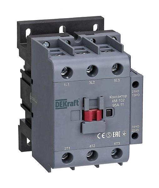 Контактор   95А 380В без реле 1НО 1НЗ (КМ-102) 22026DEK в каталоге ЮгКабель