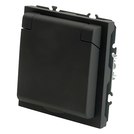 Розетка СП 1-м без з/к с крышкой с шторк. механизм IP42 (черный уголь) soft touch Эмили RST16-5113-0 49852 в наличии по выгодной цене. Краснодар. ЮГКАБЕЛЬ.