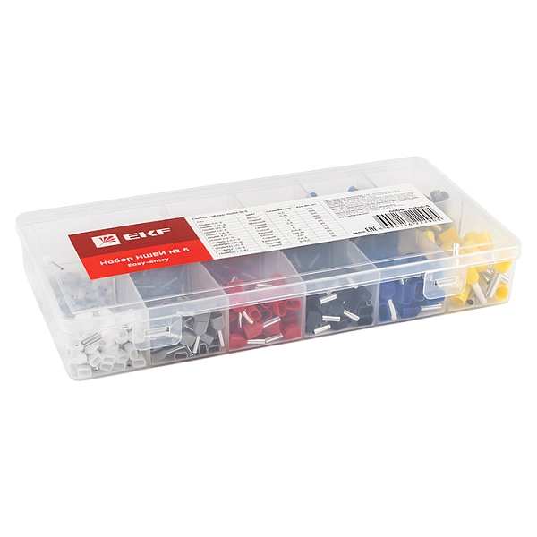 Набор наконечников НШВИ №5 (0,5-6мм2; 2х0,5-2,5мм2) EKF PROxima nabor-nshvi-5 в каталоге ЮгКабель