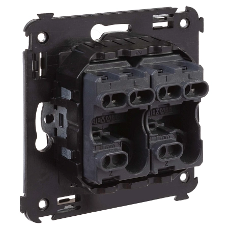 Выключатель двухклавишный в стену, "Avanti", "Черный квадрат" 4402104 в наличии по выгодной цене. Краснодар. ЮГКАБЕЛЬ.