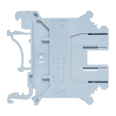 Зажим на DIN-рейку  2,5 мм2  (JXB-2.5/35) серый EKF PROxima scr-ut-2,5-g - купить по низкой цене в Краснодаре | ЮгКабель