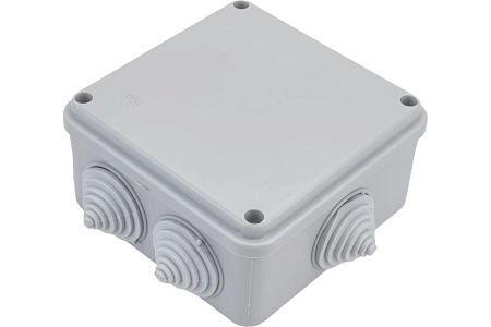 Коробка монтажная ОП  85х85х40 с 6 вводами IP44 (серый) GE41235