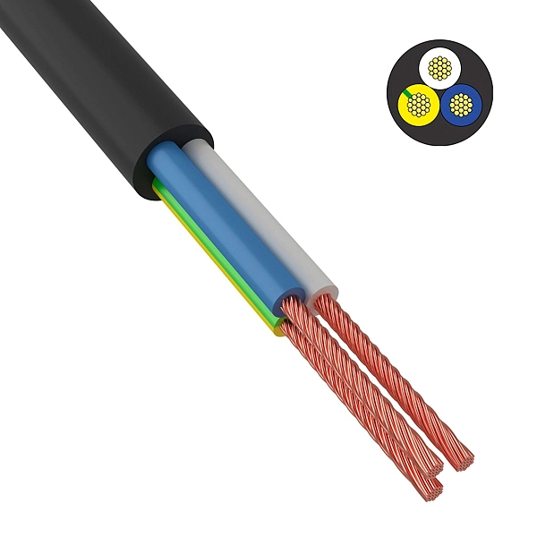 Провод ПВС 3х2,5 черный КЗЕ в каталоге ЮгКабель