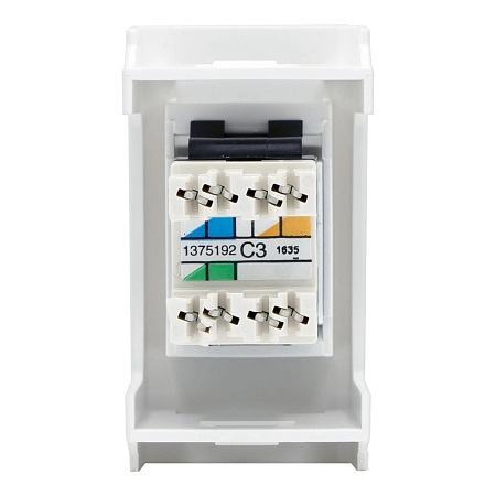 Розетка телефонная RJ12, 6P6C, Viva, белая, 1мод 45018 - купить по низкой цене в Краснодаре | ЮгКабель