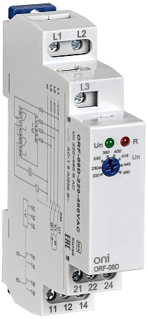 Реле контроля фаз ORF-08D 3 фазы 2 контакта 220-460В AC ORF-08D-220-460VAC