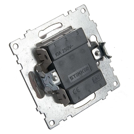 Выключатель 1-клавишный (механизм) 250В, 10А, серия Катрин, GLS10-7103-02, шампань 39589 в наличии по выгодной цене. Краснодар. ЮГКАБЕЛЬ.