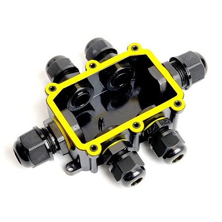 Коробка разветвительная водонепрониц. вых. IP68 с 4-конт. коннектором 450V 140х100х36 черный LD526 49124 - купить по низкой цене в Краснодаре | ЮгКабель