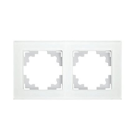 Рамка горизонтальная 2-местная, серия Катрин, GFR00-7002-01, белый 39255