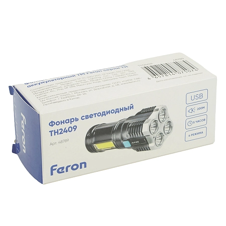 фонарь переносной светодиодный аккумуляторный 5w 4led, usb ip44, пластик, th2409 50*50*140 48789 - купить по низким ценам в Краснодаре Фонарь переносной светодиодный аккумуляторный 5W 4LED, USB IP44, пластик, TH2409 50*50*140 48789 - купить по низкой цене в Краснодаре | ЮгКабель