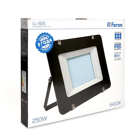 Прожектор светодиодный 250W/200-230V 6400К 23750Лм IP65 (LL-925) 350х318х42 черный 29500 - купить по низкой цене в Краснодаре | ЮгКабель