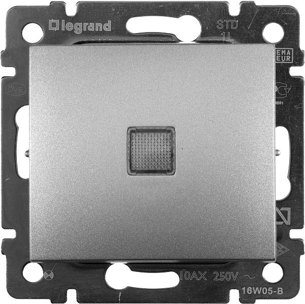 Переключатель СП 1-м с подсв. механизм (Алюм) Valena  770126 в каталоге ЮгКабель