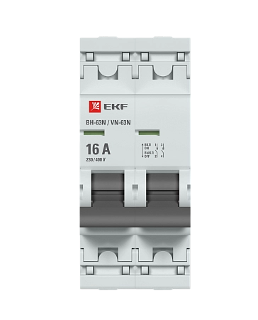 Выключатель нагрузки (мини-рубильник) 2P 16А ВН-63N EKF PROxima S63216