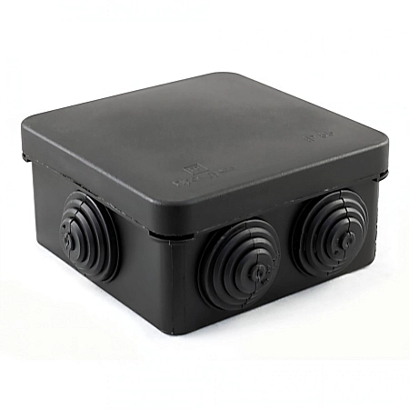 Коробка монтажная ОП  80х80х40 (HF) черн., безгалог, IP55 (105шт/кор) 40-0210-9005